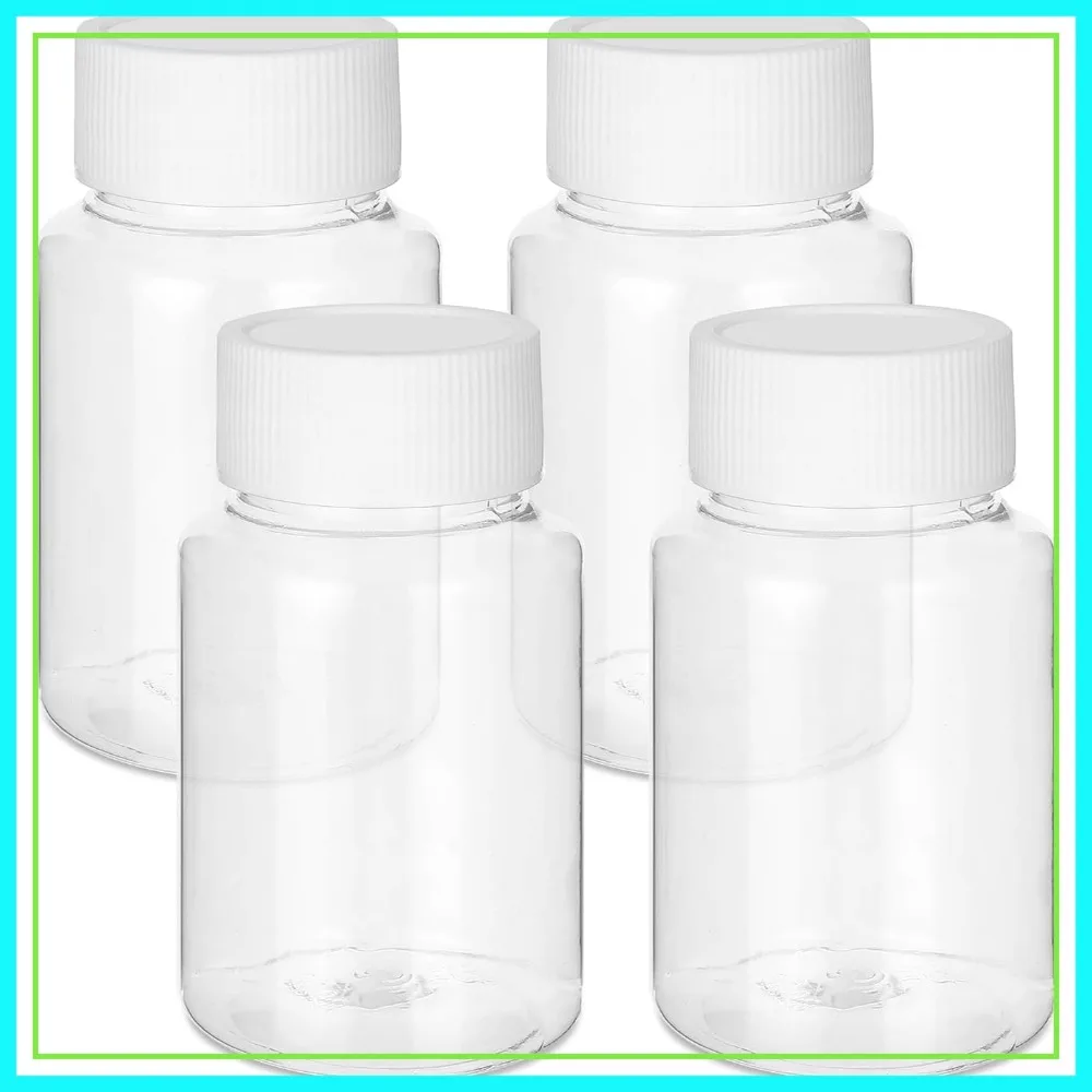 

4Pcs 80ml Clear Pill Bottles, Empty Plastic Medicine Bottles, Travel Pill Case, Chemical Containers for Liquid Solid Powder