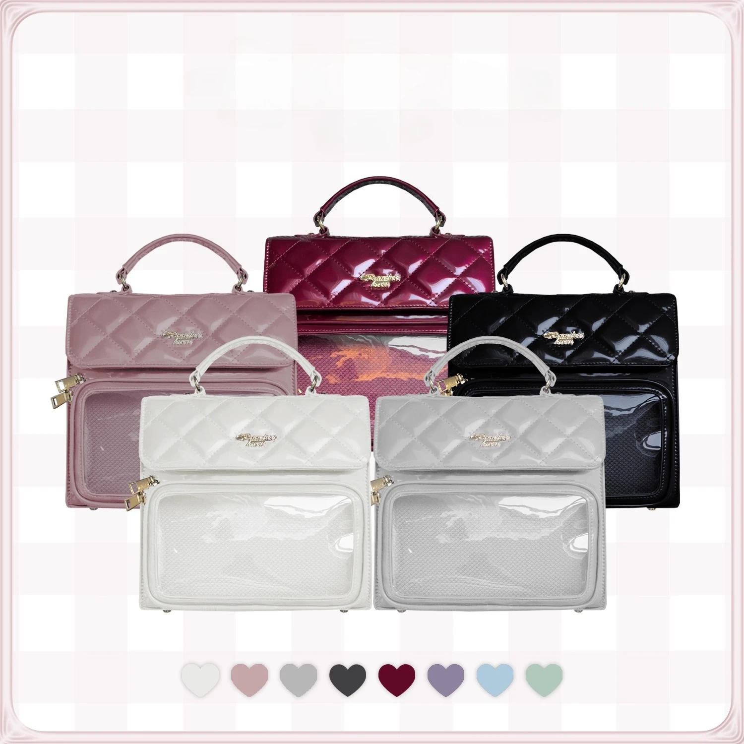

Original Patent Leather Rhombus Small Square Lta Bag Backpack Women's Daily Exquisite Commute Small Food Cross-body Portable Bag