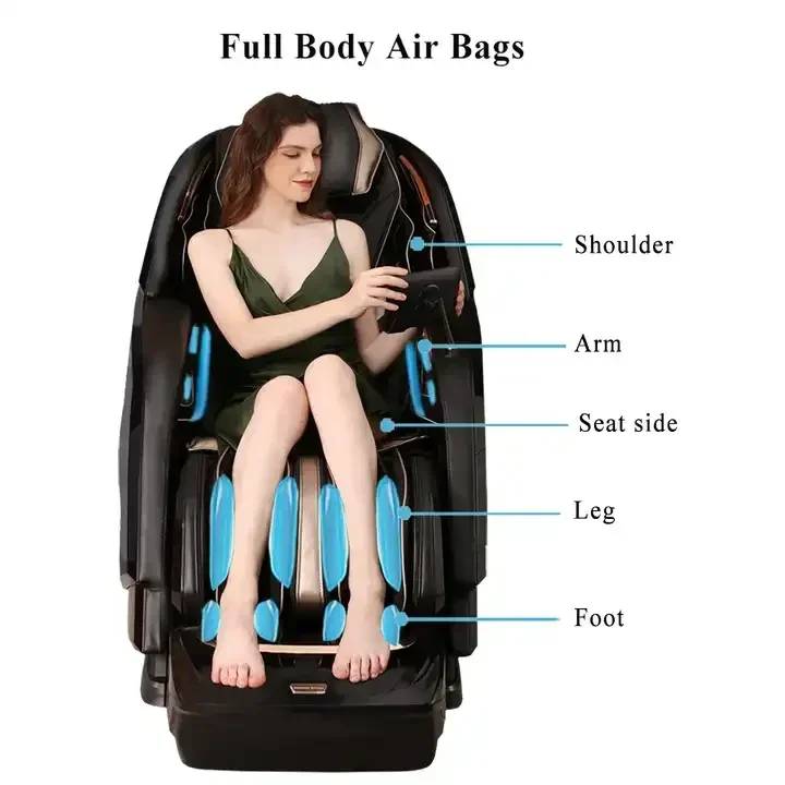 Massage Chair 4D with Atmosphere Light Full Body Massage with Voice Control,Heating,LCD Remote Control,Foot Roller Massage Chair