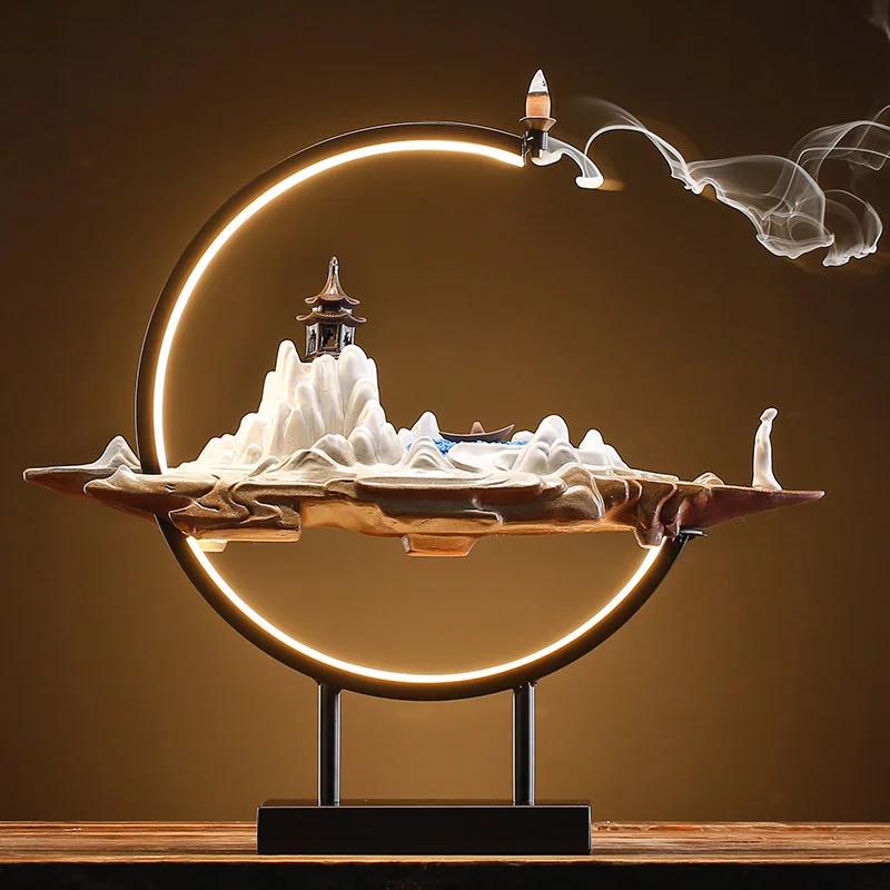 Backflow incense burner household indoor incense creative zen sandalwood agarwood tea ceremony personalized entrance living room