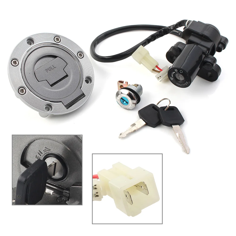 Motorcycle Ignition Switch Lock Assembly Fuel Gas Cap Key Set For Yamaha YZF R1 YZF-R1 1998 1999 2004 2005 2006 2007 2008-2012