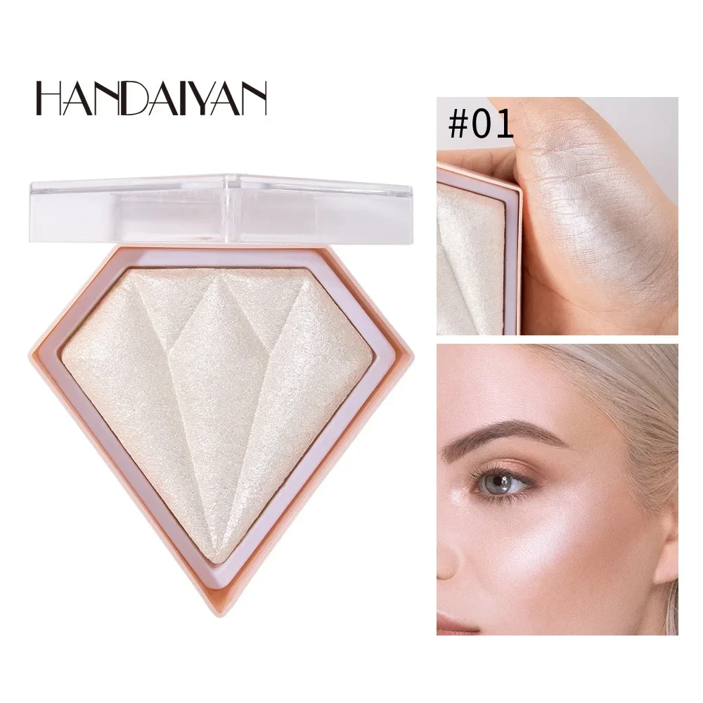 HANDAIYAN 5 cores iluminador em pó iluminar a cor da pele contorno shimmer sexy glitter em pó à prova dwaterproof água blush pó facial 8g