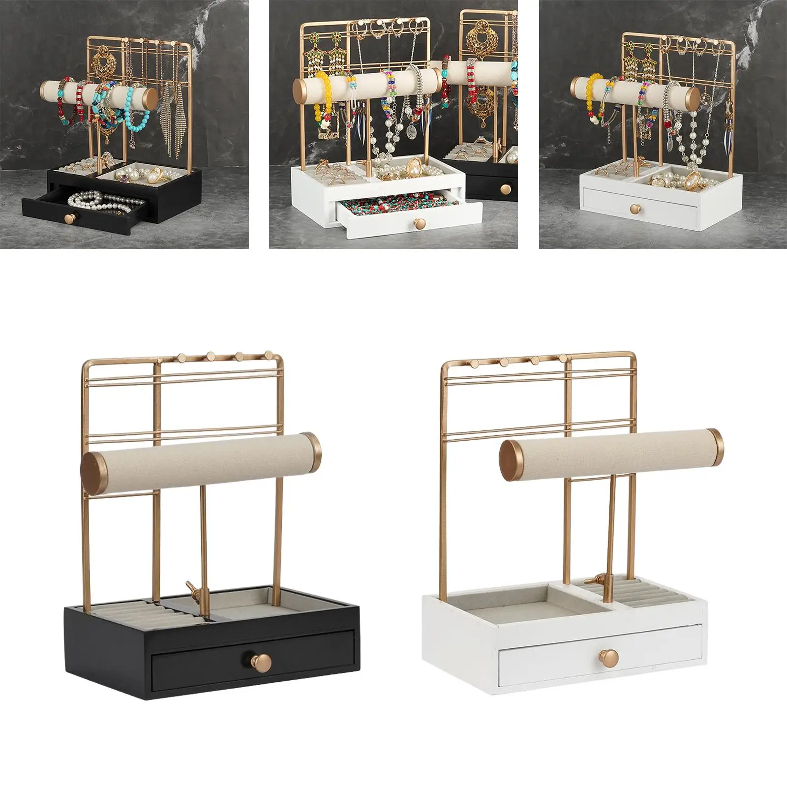 

Jewelry Display Organizer Necklace Stand for Earrings Chain Watch Pendant Bracelet