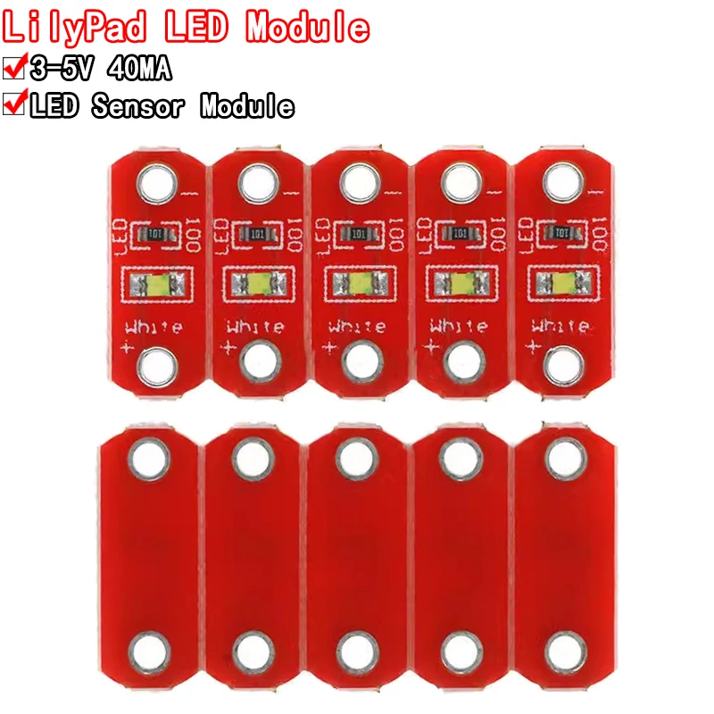 10PCS Mini SMD LED Module White LED Module For Lilypad Voltage 3v to 5v 40mA Board