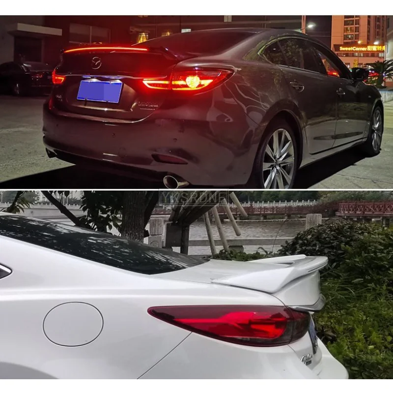 ABS Plastic Painted Black Red White Color Rear Spoiler Trunk Boot Wing Spoiler With Led Light For Mazda 6 ATENZA 2014-2020