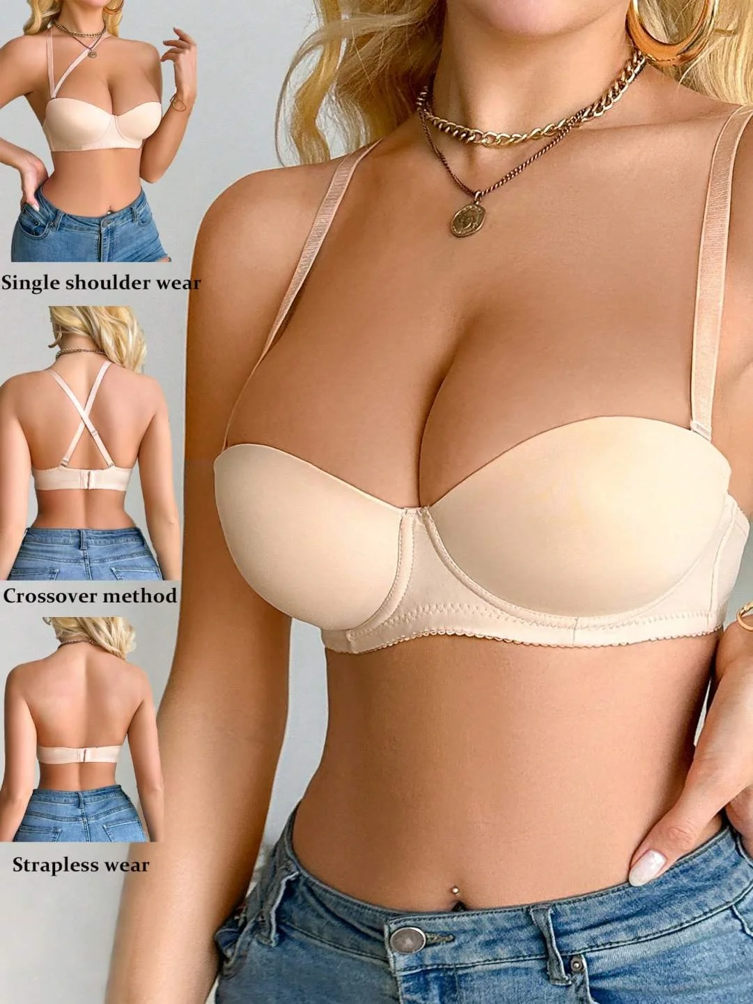 Convertible Bra Multiway - Soutien-gorge convertible pour femmes, sans bretelles,