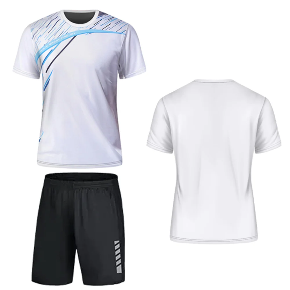 

2024 neue Sommer Herren Sweatshirt und Shorts Set Sport T-Shirt für Badminton Laufhemd und Hosen Sport kleidung für Tennis