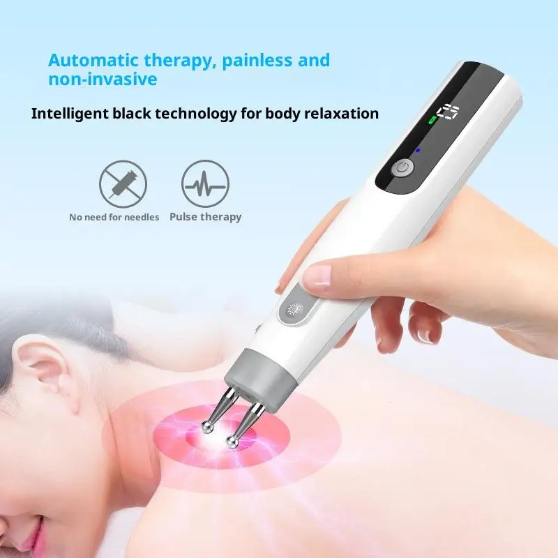 

Многофункциональная электрическая массажная ручка с двойной головкой, интеллектуальная ручка Meridian Pen Type-C, быстрая зарядка, 10-ступенчатая регулировка для шеи, спины