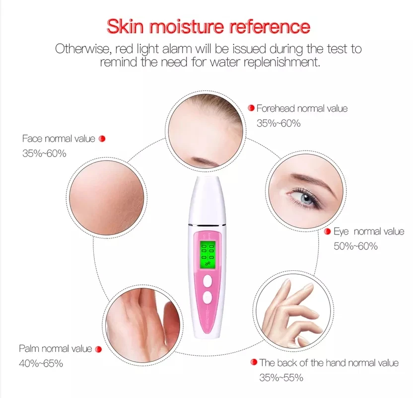 Free Shipping Skin Detector Facial Skin Moisture Oil Content Tester Skin Analyzer Home Beauty