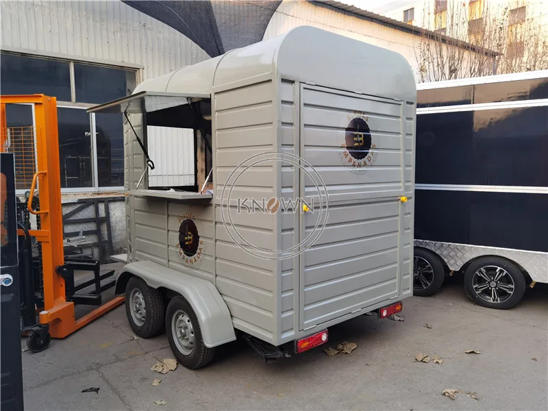 3m طول الشارع المحمول الحصان الغذاء عربة المطبخ فانكوفي البيتزا الآيس كريم المقلاة مقطورة شاحنة