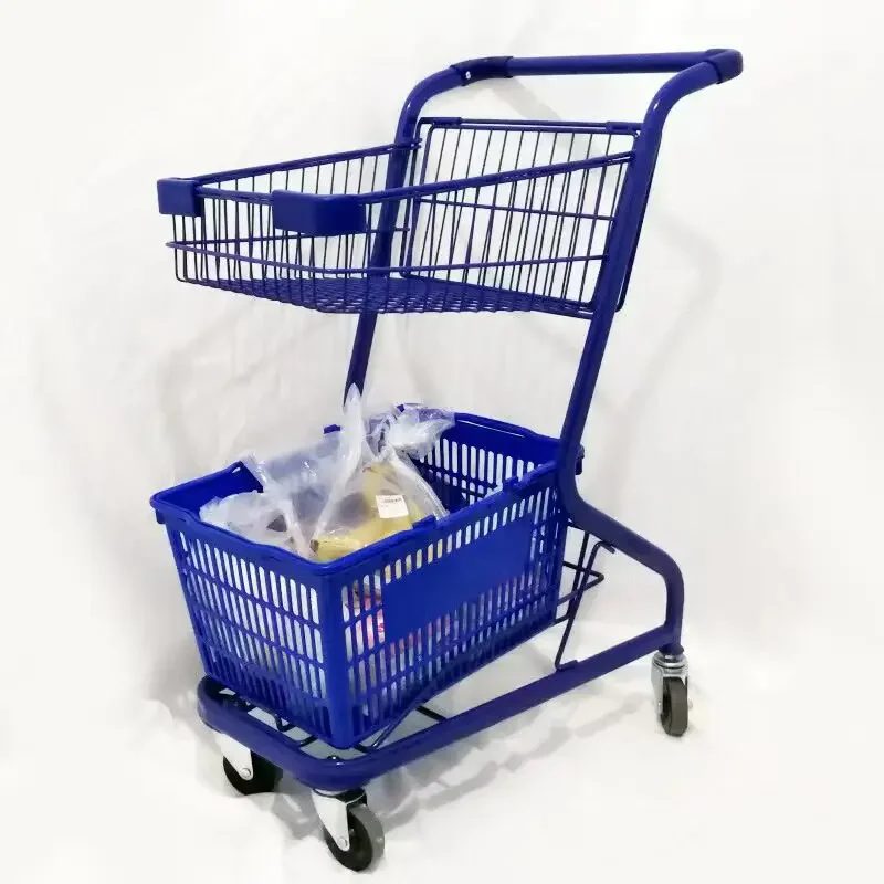 Pink Kawaii Shopping Cart, Japanese Style Double Layer Trolley for KTV, Cute Display Rack for Candy Store, Instagram Photo Prop view 4