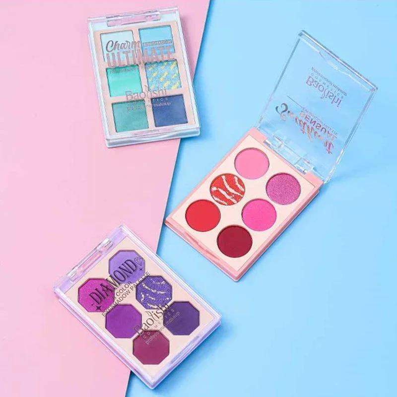 6-Color ظلال العيون 9-Color بيرليسسينت ماتي بريق عينيه لوحة طويلة الأمد لامع يشكلون عينيه الجمال العين Pallete