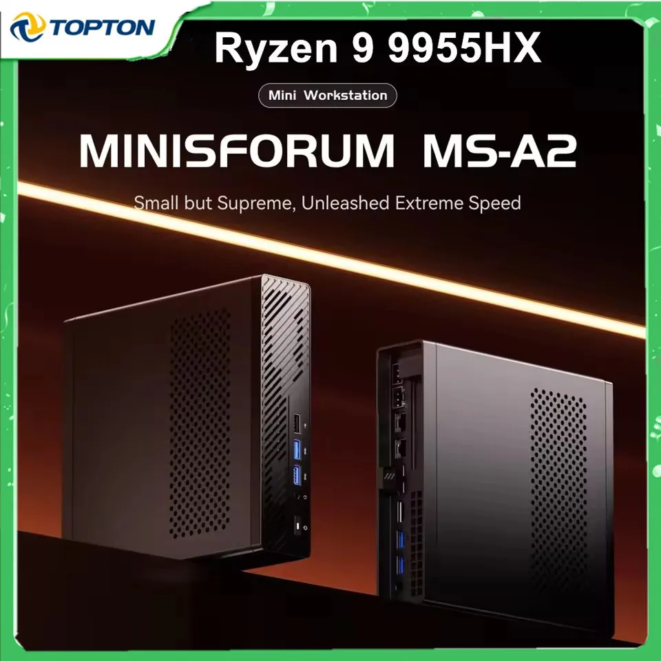 

Мини-ПК MINISFORUM MS-A2 AMD Ryzen 9 9955HX 7945HX 2x10G SFP 2*2.5G LAN 3 * NVMe Windows 11, рабочая станция, игровой компьютер WiFi6E