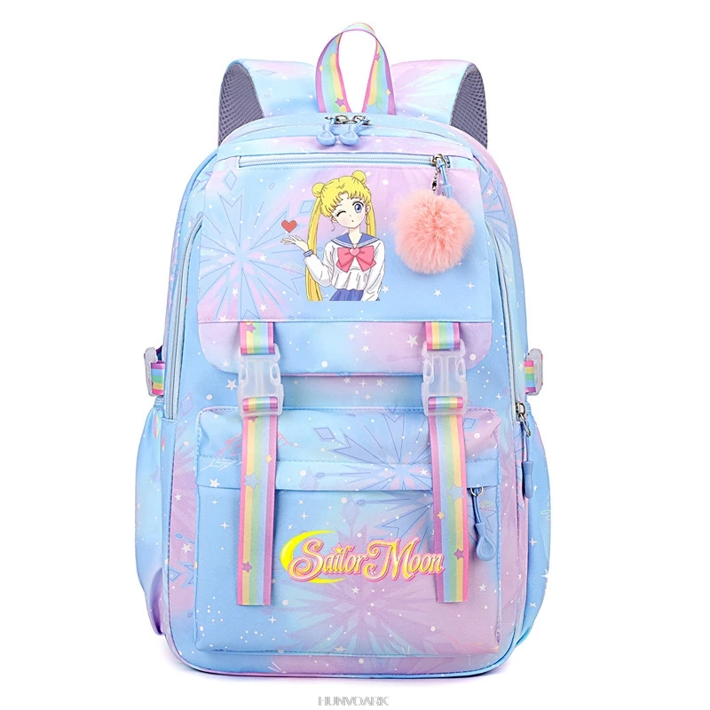 

Sailor Moon School Bag Backpack Boys Girls Bookbag Bag Student Teenager Women Men Gradient Ramp Schoolbag Rucksack