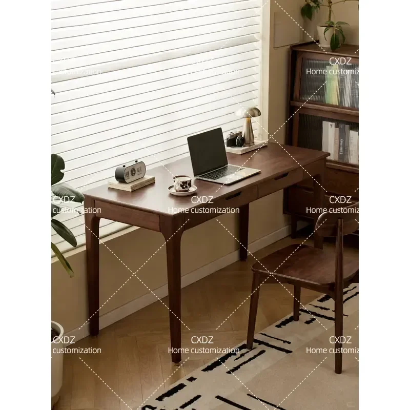 North American Black Walnut Solid Wood Desk Large Board Table for Reading and Study Home Office Furniture 2026 New Arrival