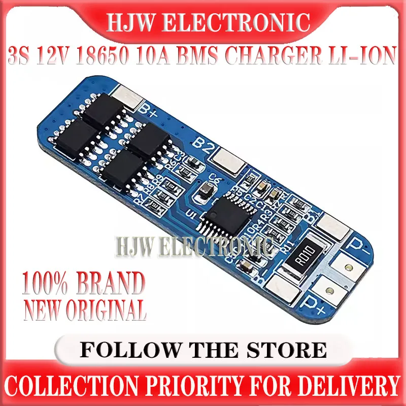 

HJW 3S 12V 18650 10A BMS Charger Li-ion Lithium Battery Protection Board Circuit Board 10.8V 11.1V 12.6V Electric