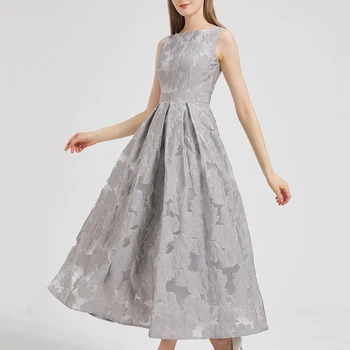 DEVCHATA נשים אופנה חדשה אורגנזה רקמה שמלה ארוכה אלגנטית שמל...