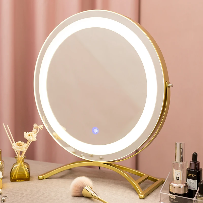 Mirror, makeupmirror, illuminated LED, student dormitory dressingmirror, desktop beauty mirror, home touch ins style