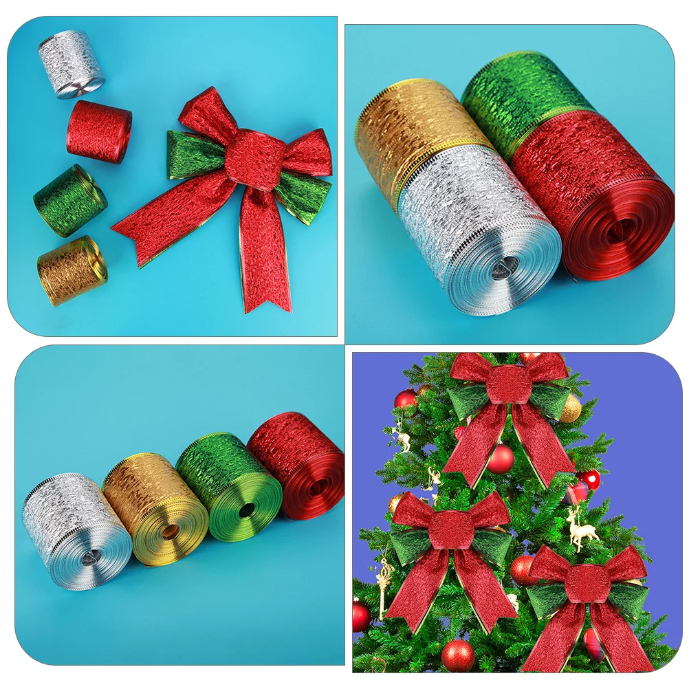 

1 Roll Christmas Ribbon Polyester Material Soft Texture Decorative Gift Wrapping Packaging Ribbon Christmas Party Decoration