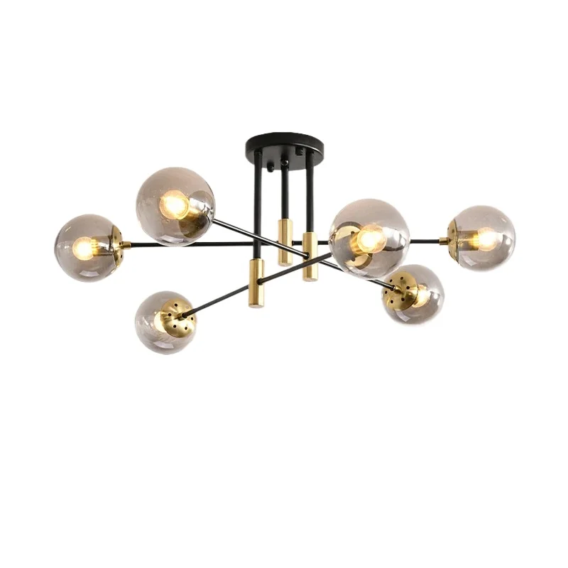 

Простой и современный потолочный светильник, черное золото, гостиная, спальня, столовая, кабинет, домашнее освещение, подвесной светильник Bubble Ball