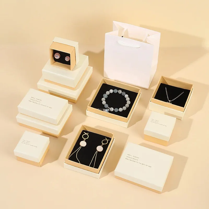 custom.Portable Two-Piece Transparent Window Display Travel Jewelry Storage Box Recycled Materials Paperboard Gifts C