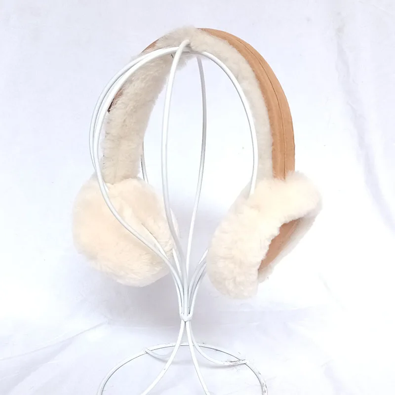 2022 Winter Women Real Wool Fur Earmuff Warm Female Sheepskin Soft EarWarmer Outdoor Cold Protection Earflap