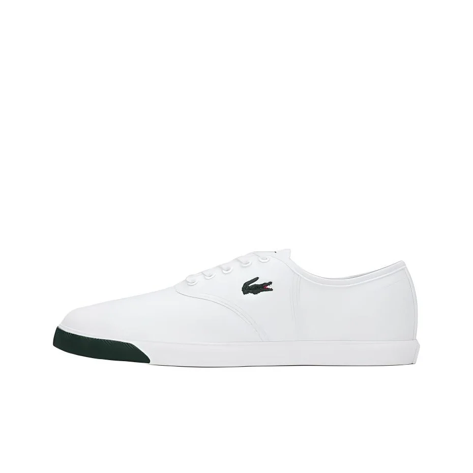 POIZON LACOSTE Tênis de skate de tecido de cano baixo masculino branco 47CMA0035-65T