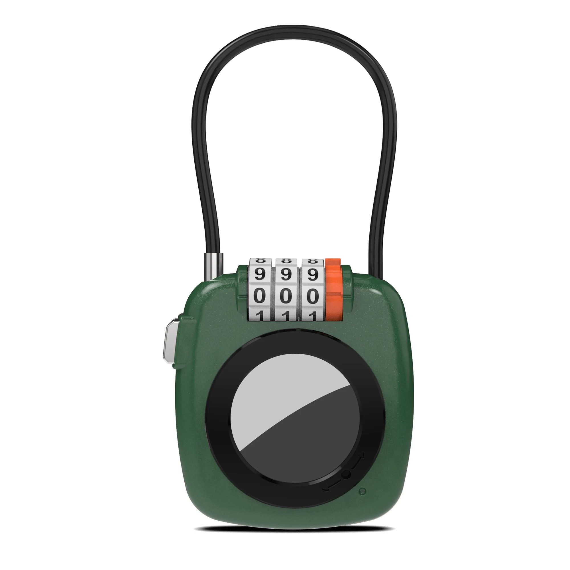 

(green)AirTag Lock for Luggage, Backpack, Suitcase, Travel Safe, Metal GPS Tracker Case, Anti-Theft Secure Cable，with positionin