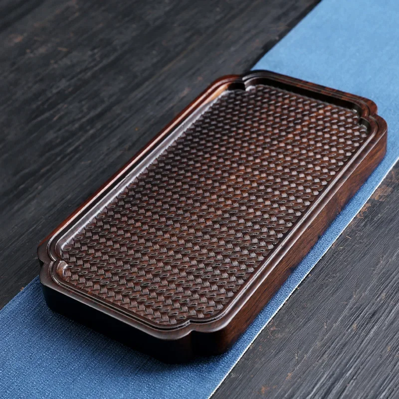 Dry Tea Tray Ebony Solid Wood Log Chinese Tea Ceremony Dry Tea Table Table Surface Household Portable Hotel Tray