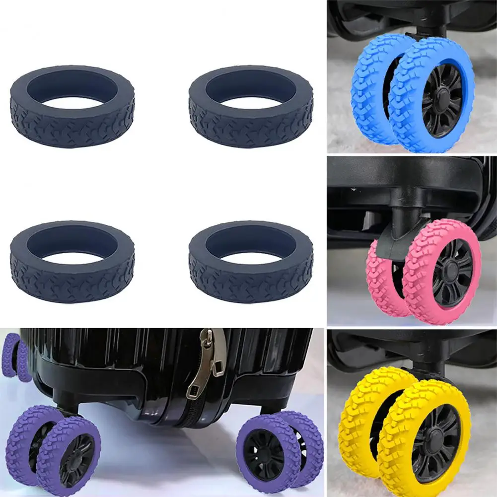 Silicone Luggage Wheel Covers Mute Anti scratch Suitcase Covers Castor Sleeves Reduce Noise Wheels Cover Accessories