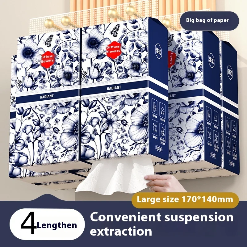 8 مناديل معلقة للوجه منزلية سميكة وموسعة 1000 ورقة ورق رسم منديل ناعم تحميل بأسعار معقولة ورق تواليت #1