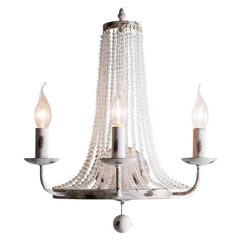Study Cloakroom Bedroom Large Flat Floor Villa French Crystal Wall Lamp