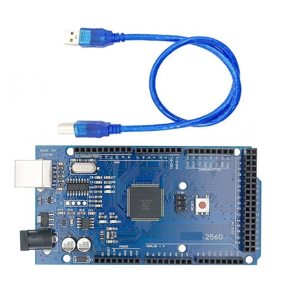 Mega2560 R3 Microcontroller Module Development Board ATmega2560-16AU USB Chip CH340G Programming Education Replacement