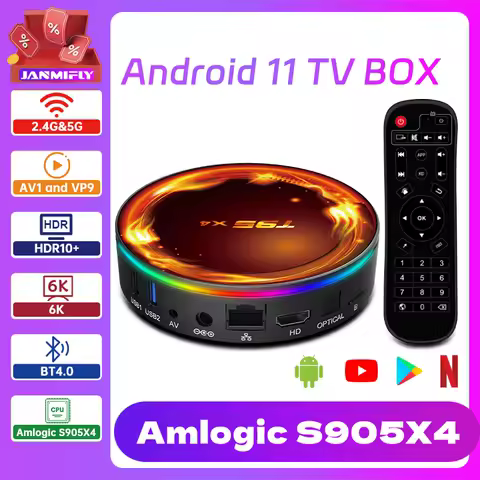 Amlogic S905 T95X4 TV Box Support 8K Wifi2.4G/5G Google Assistant Support BT4.0 Stream Media Player Multi Language Set-top Box