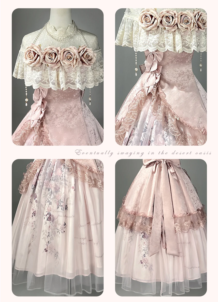 Nuevo Conjunto Lolita Princesa Dulce Japonesa 2026, Vestido Elegante Lolita Rosa Poesía 2026, Vestido de Verano para Fiesta de Té para Niñas