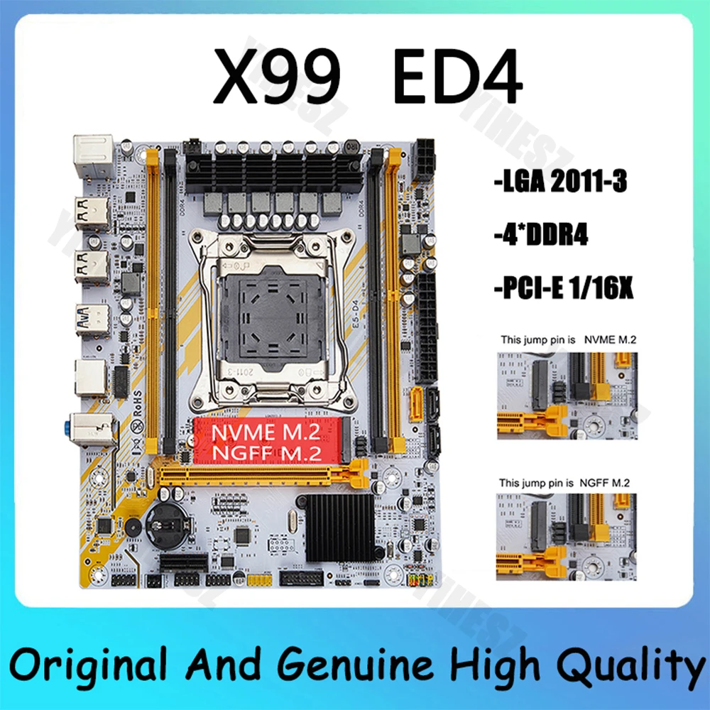 X99 ED4 Motherboard Kit With E5 V3 V4 Processor CPU With LGA2011-3 Slot Support DDR4 RECC RAM  M-ATX NVME M.2 USB3.0