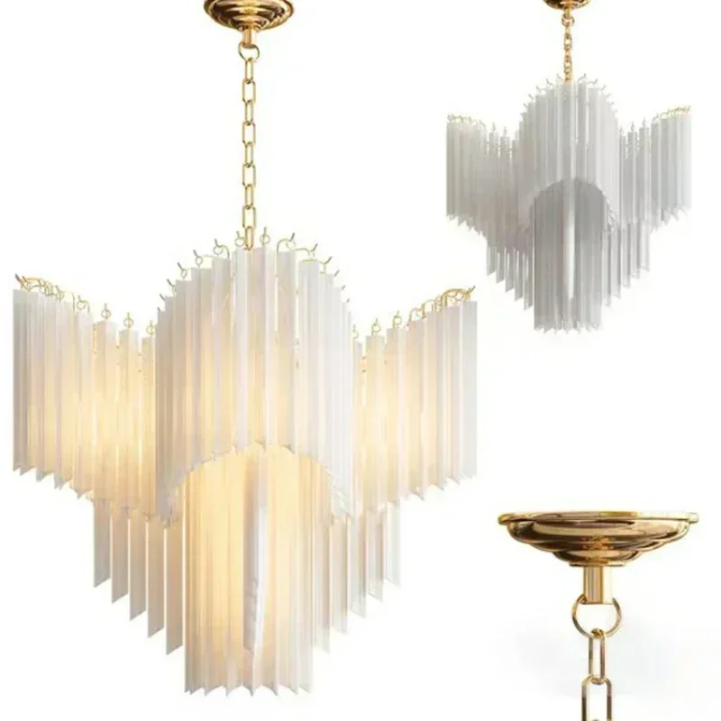 Vintage Glass Pendant Lighting LED Home Decor Taper Ceiling Lamps Indoor Classical Luxury Hanging Chandeliers for Living Room