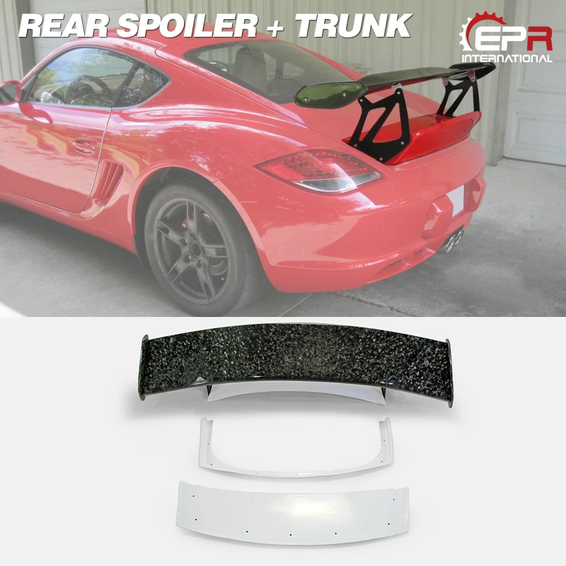 

For Porsche Cayman 987 RS Type Rear Trunk GT Spoiler | Only Middle Panel & Sporty Aerodynamic Upgrade