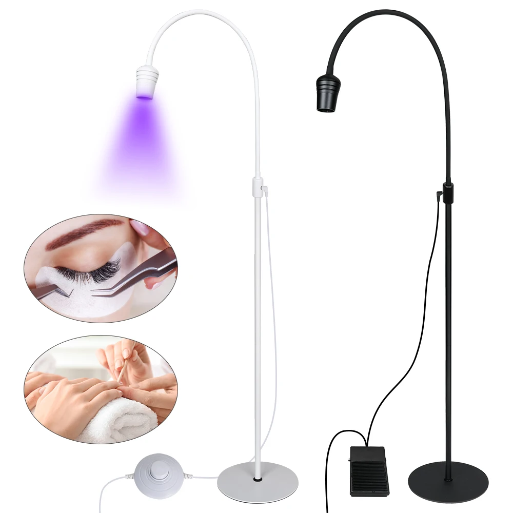 10W UV Led Eyelash Curling Lamp Quick Cure Lamp Ultraviolet Glue UV Led Nail Lamp with Foot Switch for Gel Nails Mobile Repair