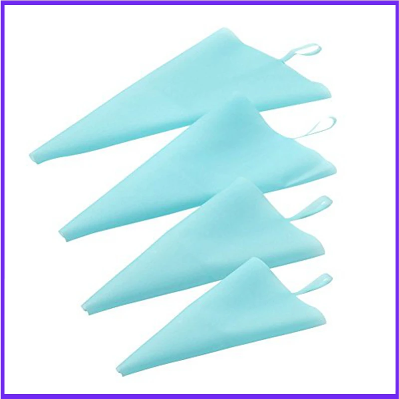 

4 Sizes Silicone Pastry Bags Set piping set Baking Cookie Cupcake Decorating Bag-Blue (S+M+L+XL) cake decorating tools