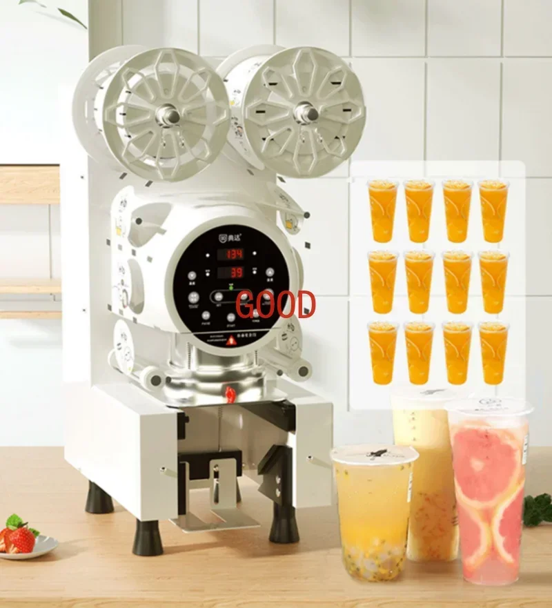 المألوف أنيق 88/89/90/95 مللي متر عيار شاي فقاعات كوب بلاستك السدادة التجارية التلقائي كوب من الفولاذ المقاوم للصدأ آلة الختم