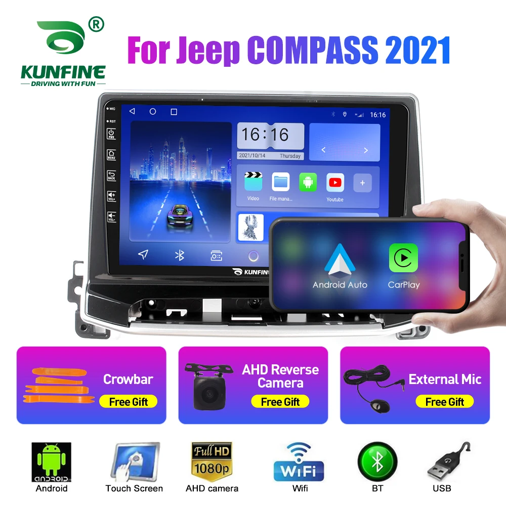 Car Radio For Jeep COMPASS 2021  2Din Android Octa Core Car Stereo DVD GPS Navigation Player Multimedia Android Auto Carplay