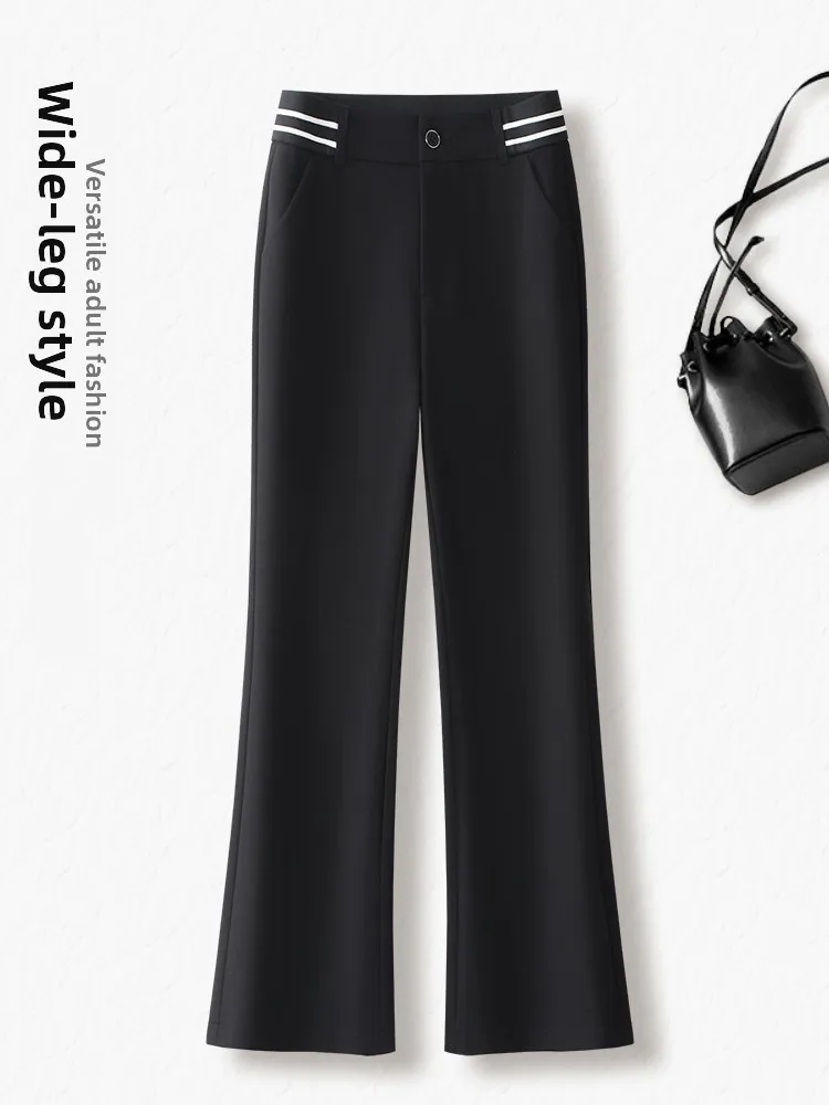 

High Waist Flared Pants Women's Casual Black Suit Pants Spring Autumn 2026 Slimming Trousers Korean Style Commute Wind