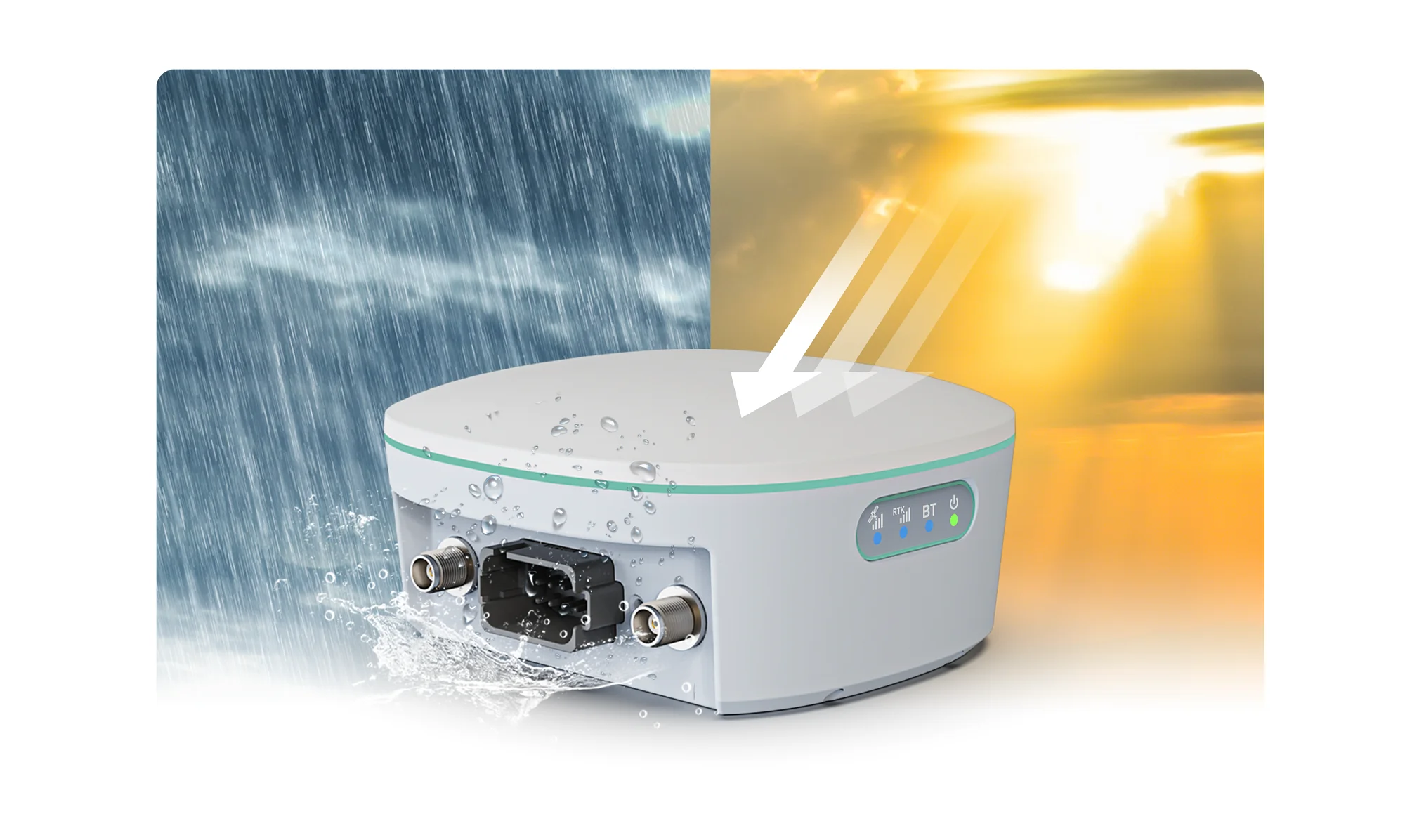 راديو UHF / CORS اتصالات لمسافات طويلة نقل البيانات المستقر جهاز استقبال GNSS IMU PPP لنظام القيادة التلقائي