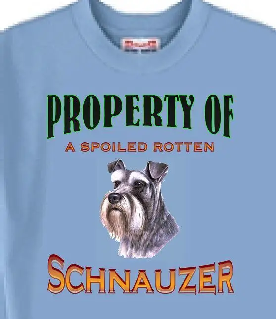 

Dog T Shirt Men Women - Property of a Spoiled Rotten Schnauzer - Short Sleeve