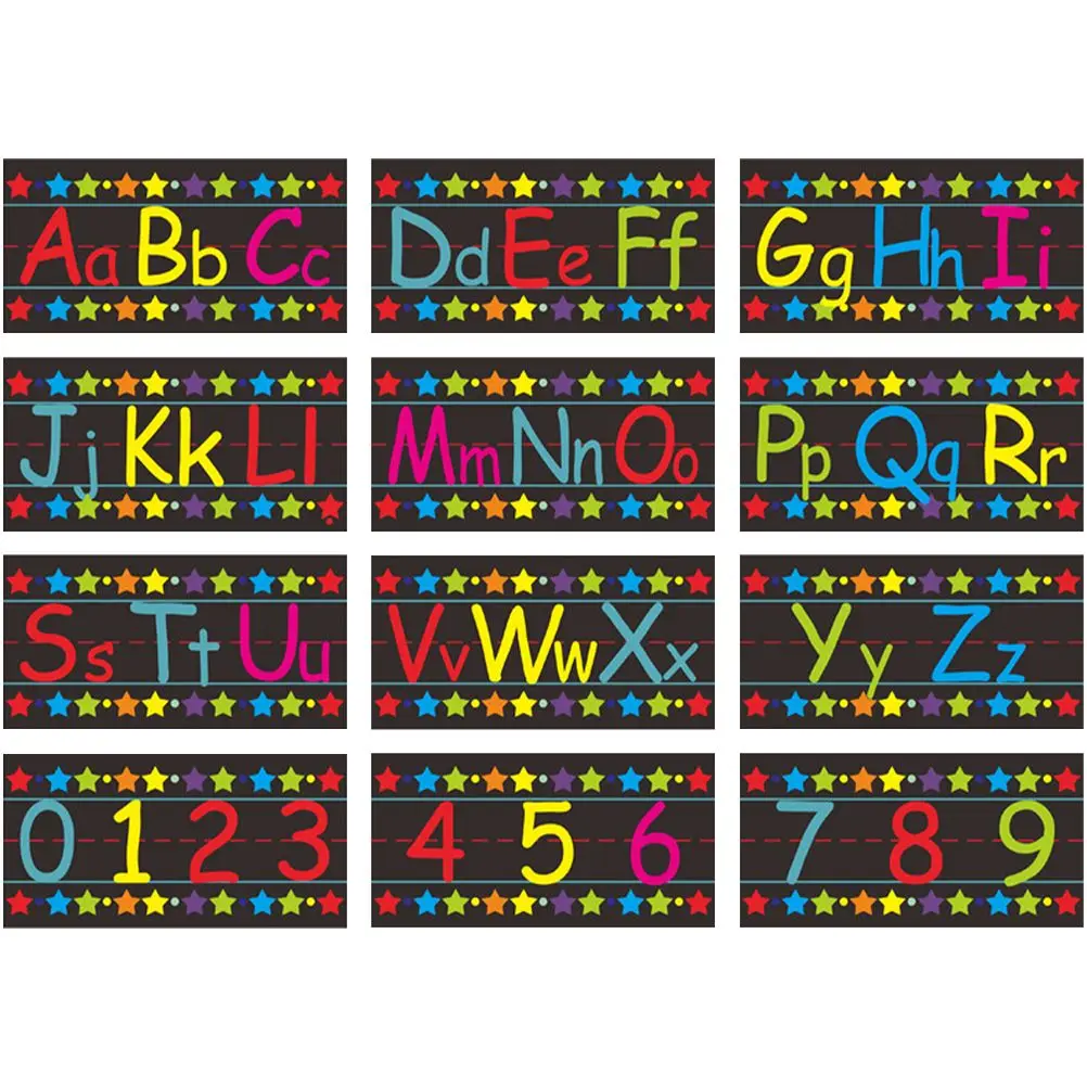 Alphabet Decal Kids Learning Numbers Poster Compact Removable Educational DIY Supplies Bright Wall Stickers Decorative Child