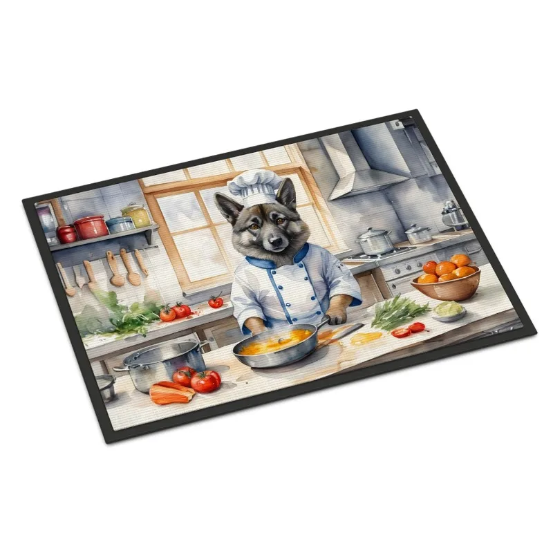 Elkhound Chef Doormat NEW Non Slip Low Pile Washable Indoor Outdoor Front Mat