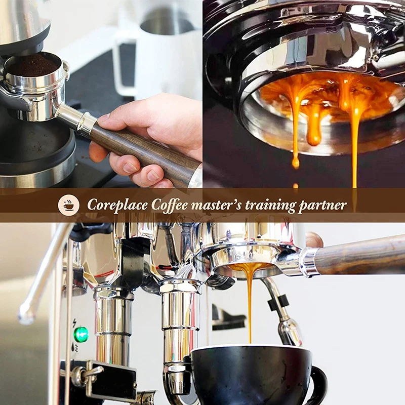 Portafilter ไร้ก้นขนาด 58 มม. ใช้ได้กับ Expobar, Rocket, Rancilio, Faema และ Wega พร้อมตะกร้ากรอง 1 ถ้วยรวมอยู่ด้วย