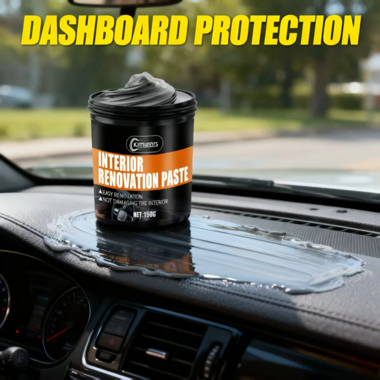 

Ksmunnrs Паста для ремонта салона 150G, простой и не повреждающий восстановитель салона автомобиля, идеальное обновление салона автомобиля, как новый