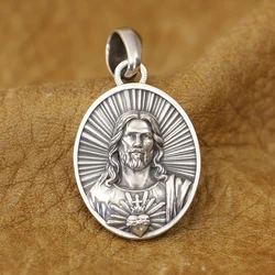 925 Sterling Silver Details Jesus Christ Pendant Charms Belief Jewelry TA440 MZ